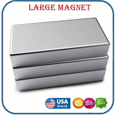 Max Magnets Super Strong N52 Neodymium Large Block Magnet 2 X1 X0.39  Rare Earth • $12.64