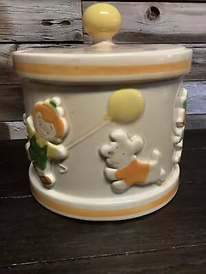 Vintage Poppytrail Cookie Jar Canister W/ Lid By Metlox Children Kids Playing  • $55