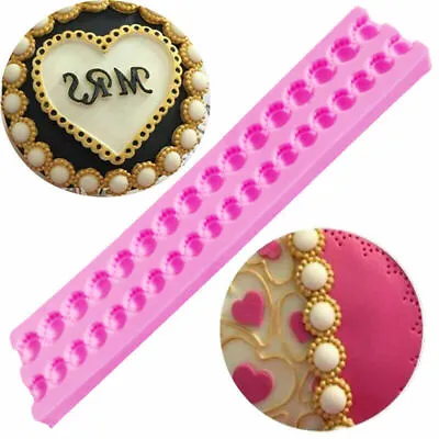 £3.59 • Buy Pearl Beads Strip Silicone Fondant Mould Cake Baking Chocolate Sugarcraft Mold