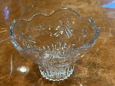 Mikasa Christmas Night Candleholder Crystal 6  Pedestal Footed Bowl Heavy Ln • $17.77