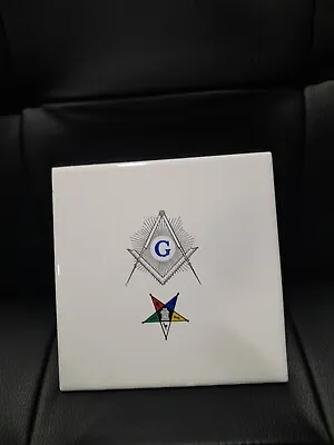 RARE Vintage DK Mark Made Japan Ceremic Tile 6IN MASONIC FREEMASON EASTERN STAR • $99.99