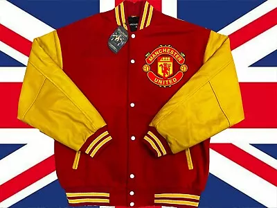 Manchester United Football Beautiful Varsity Jacket Small Med Large XL 2XL 3XL • $221.69