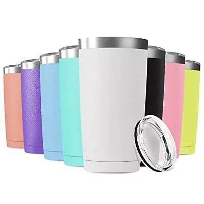 8 Pack 20oz Tumbler Vacuum Insulated Travel Mug With Lids Stainless Steel Double • $65.44