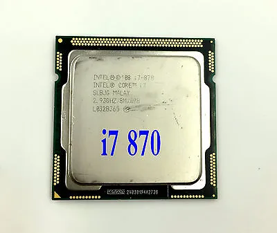 Intel Core I7 870 2.93 GHZ 8M Cache Socket 1156 SLBJG CPU Quad Core Processor • $38.50