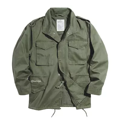 Windbreaker Vintage Loose Men's M65 Field Jacket Coat Army Green Military Casual • $93.05