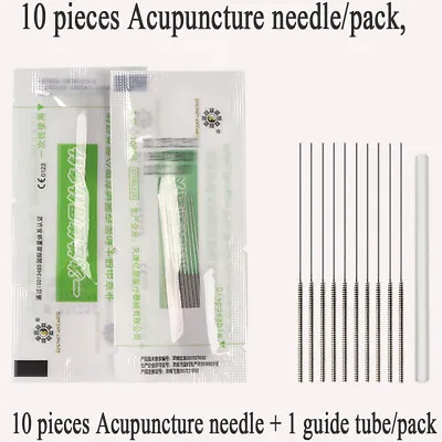 100 Pcs/10 Packs Acupuncture Spring Handle Needles With Guide Tube Massage Treat • $7.99