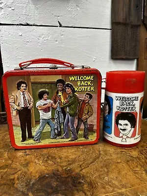 VINTAGE 1977 WELCOME BACK KOTTER Metal LUNCHBOX THERMOS Lunch Box & Thermos • $75