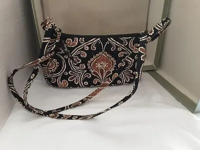 Vera Bradley Mini Hipster Crossbody Paisley Brown/Black/Beige/Gold Zip Top • $7.10