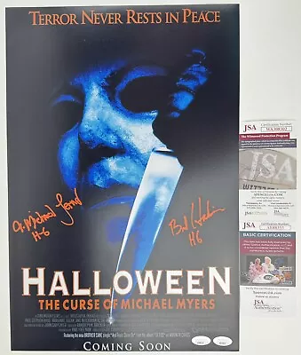 A MICHAEL LERNER & BRAD HARDIN Signed 12x18 Poster HALLOWEEN 6 Michael Myers JSA • $149.99