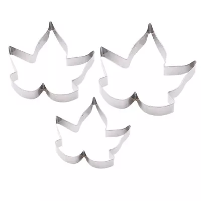  3pcs Maple Leaf Stainless Steel Fondant Cookie Cutter Set Fruit Cake Molds • $10.15