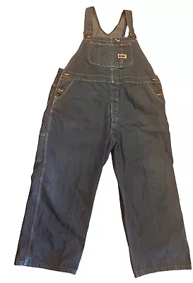 Vintage Big Mac Bib Overalls Men's 48x30 Carpenter Denim Button Fly Workwear USA • $35.19