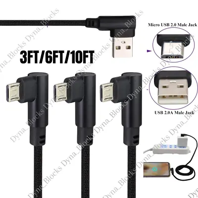 Right Angle Micro USB Cable 90 Degree Fast Charging Cord For Samsung Galaxy LG • $7.79