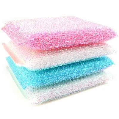 4 Pearl Scouring Pads Kitchen Cleaning Non Stick Metal Sponge Pan Scourers Pad • £3.89