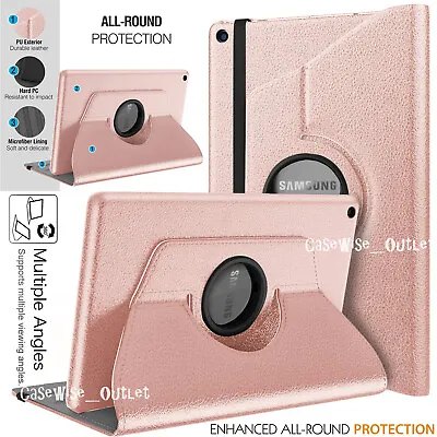 For Samsung Galaxy Tab A 10.1  2019 T510 T515 Rotating Leather Stand Case Cover • £5.99