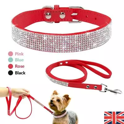 £6.92 • Buy Bling Rhinestone Pet Dog Collars And Leads Leash For Small Medium Dog Puppy XS-L
