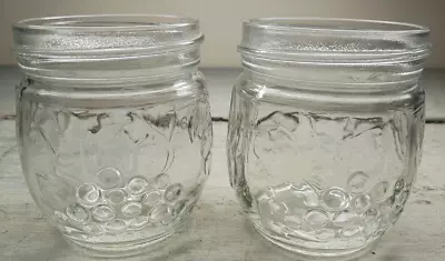 2 Vintage AHK Embossed Fruit Jelly Jam Preserves Canning Jars USA 8oz. • $11.66