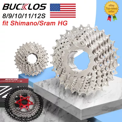 BUCKLOS MTB Road Bike Cassette 8/9/10/11/12 Speed HG Sprocket Cassette 11-46/50T • $18