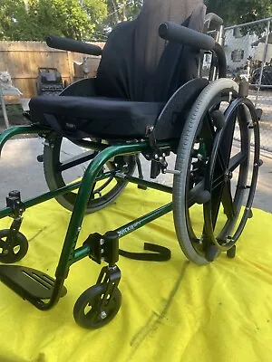 Quickie GPV Metallic Green Lightweight Manual Wheelchair 16x16 Seat • $699