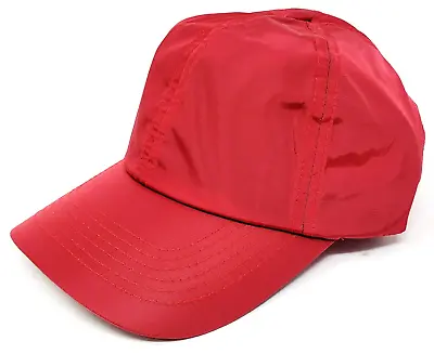 Waterproof Ball Cap Unconstructed Dad Hat Curved Visor OSFM Red New • $13.95