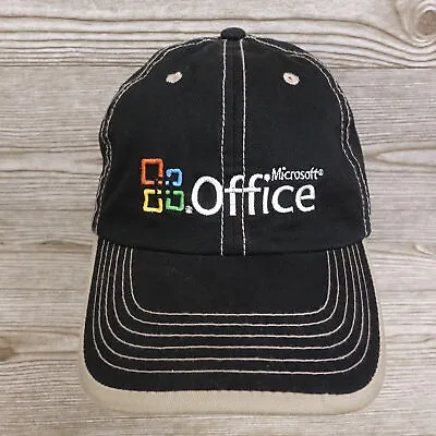 Vintage Microsoft Office Logo Black Adjustable Baseball Hat Cap • $10.39