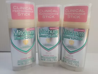 Mitchum Smart Solid For Women Clinical Performance Deodorant 2.5 Oz Each X3 New • $49.99