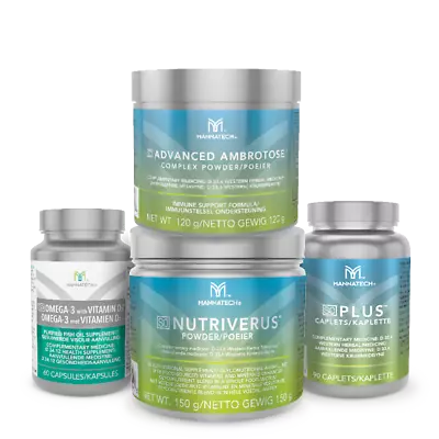 Mannatech Omega 3 Advanced Ambrotose Plus Nutriverus 4 Pack Combo Healthy NEW • $299.95