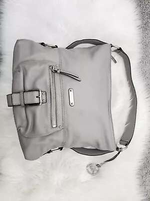 Michael Kors Austin Gray Pebbled Soft Leather Shoulder Bag Hobo Purse Handbag  • $39.99