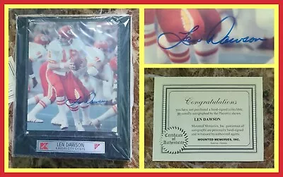 LEN DAWSON: KC Chiefs Signed Plaque Mounted Memories COA 1995 • $99.95