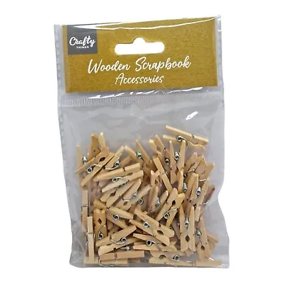 Mini Wooden Pegs 25mm Craft Wedding Hanging Photo Name Tags Small 50 PCS • £3.89