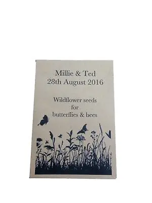 £5 • Buy 10 X Wildflower Seed Wedding Favours - PERSONALISE  - Eco Friendly Vintage Boho