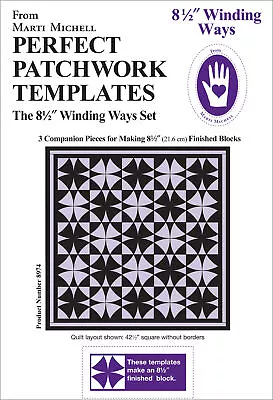 Marti Michell Perfect Patchwork Template Winding Ways 8.5  3/Pkg • $19.43