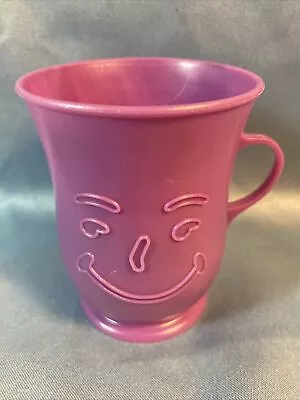 Vtg PURPLE KOOL-AID Man Face Mug Plastic Handled Cup | Circa 1980s • $5