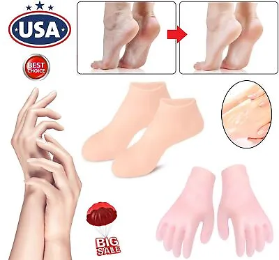 Moisturizing Gloves & Foot Care Silicone Socks Hand Foot Spa Pedicure Hydrating • $9.26