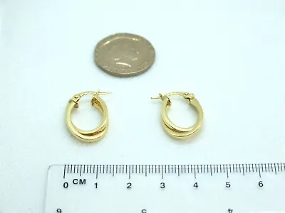 1.7gm's 9ct 375 Yellow Gold 21mm X 13mm Entwined Creole Leverback Earrings  • £78.95