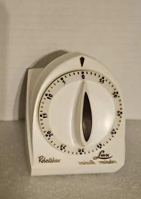 Vintage Robertshaw Lux White & Black 60 Minute Minder Kitchen Timer Long Ring • $14.99