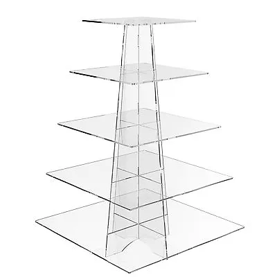 £30.90 • Buy 5 Tier Cup Cake Stand Wedding Birthday Party Acrylic Cupcake Display - Square