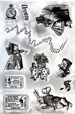 Alice In Wonderland Characters Tea Party Tickets Mad Hatter Clear Stamps • $7.59