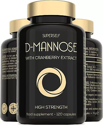 D-Mannose With Cranberry Capsules 1000mg - 120 Tablets - D Mannose For Women • £19.90