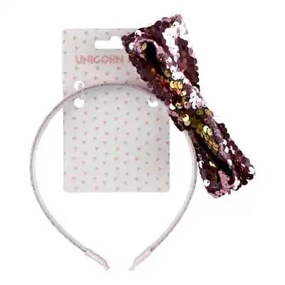 $5.50 • Buy NEW Unicorn Magic Sequin Bow Headband By Spotlight