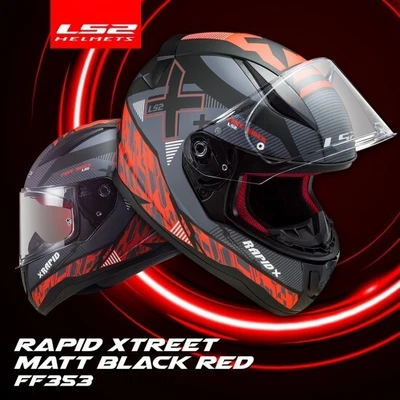 £57.99 • Buy Ls2 Ff353 Rapid Fullface Motorcycle Motorbike Crash Helmet Xtreet Matt Black Red