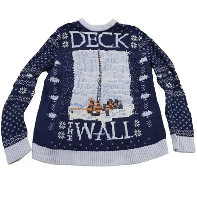 Men's Deck The Wall Game Of Thrones Christmas Sweater Ugly Holiday Party Medium • $18.37