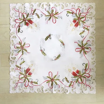 Vintage Tablecloth Embroidery Floral Dining Tea Coffee Table Cloth Cover Square • $24