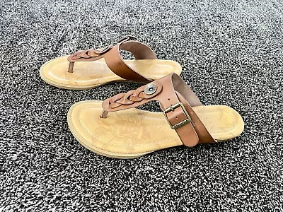 BLOWFISH Women’s Malibu Greco Slip-on Brown Vegan Leather Sandals SZ 8 • £17.37