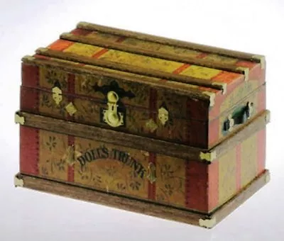 Dollhouse Miniature Trunk Kit -- Lithograph Doll's Trunk Style -- 1:12 Scale • $19