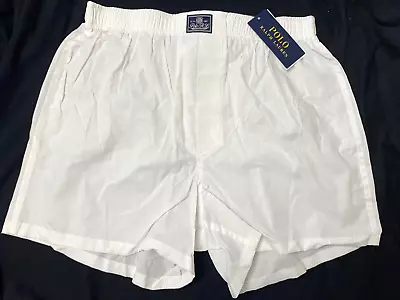 POLO Ralph Lauren Men's 100% Woven Cotton Boxer Shorts SMALL (28 -30 ) NEW White • £14.99