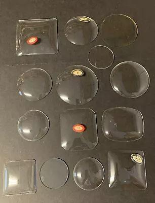 Vintage Replacement Glass Clock Faces Lenses Lens NOS Lot Of 14 • $32.95