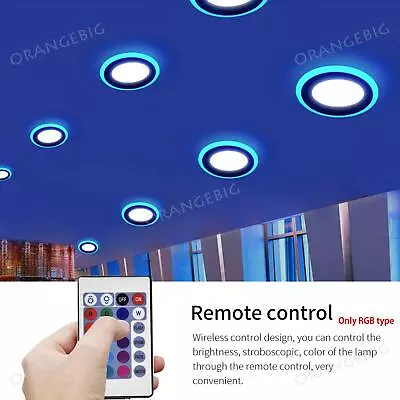 Dual Color RGB LED Ceiling Panel Light Recessed Downlight Spot Lamp Ultraslim • £6.99