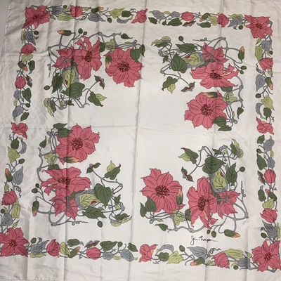 $49.99 • Buy VTG Jim Thompson Silk Square Scarf Floral Multicolor Rolled Hem Hibiscus
