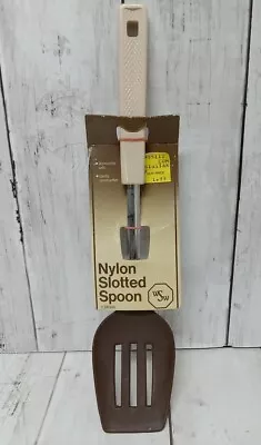 Vintage Nylon Cooking/Serving SLOTTED Spoon Heat Resistant Brown • $9.99