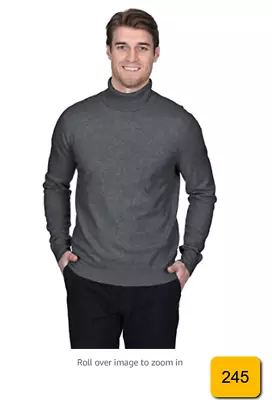 State Fusio Men's Turtleneck Sweater Cashmere Merino Wool Roll Neck Pullover XL • $59.19